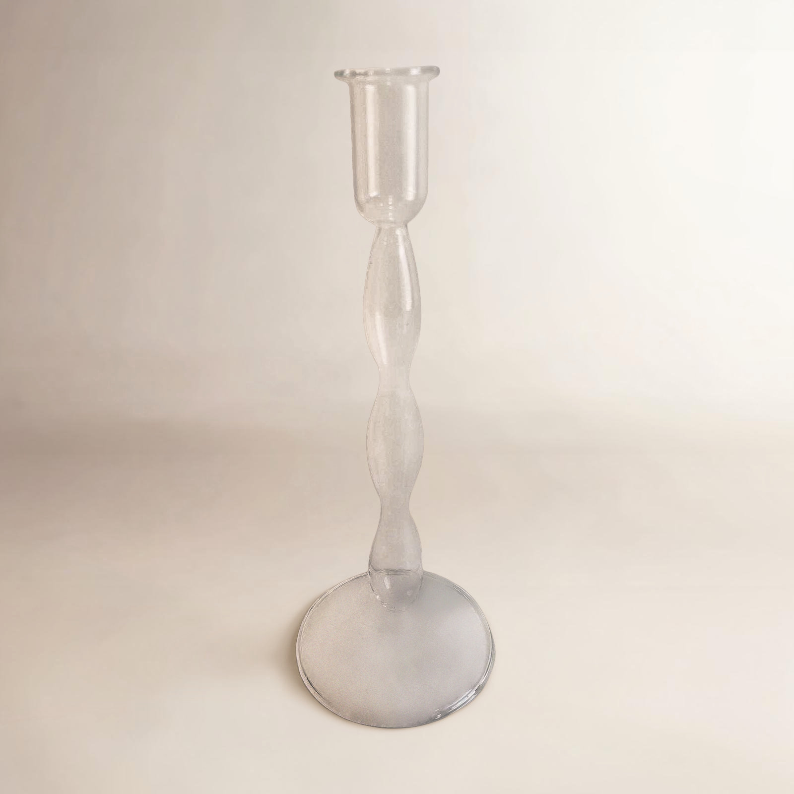 Clear Glass Candlestick Holder