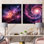 Abstrait galaxie mauve abstraite I - ensemble d'art mural sur toile à spirales abstraites de 2