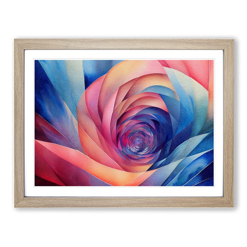 Fractal - Single Picture Frame Print, 46cm H x 64cm W x 2cm D, Oak