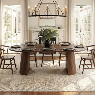 47"-65"-83" Round-To-Oval Extendable Dining Table With 3-in-1 Design