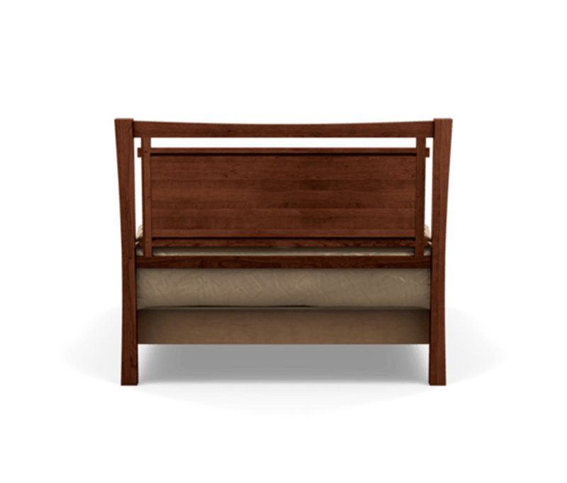 Monterey Upholstered Bed, California King, Ebony Leather, Cognac Cherry