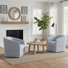 Fauteuil demi-tonneau pivotant rembourré Delaplaine - ensemble de 2