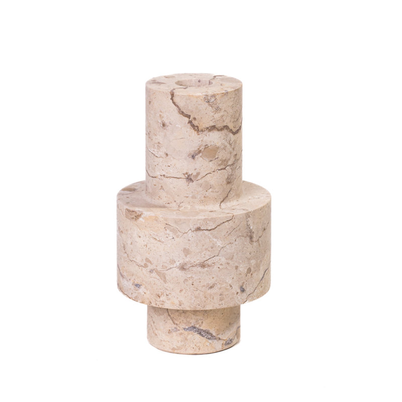 Porte-bougie en travertin naturel