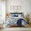 Ensemble d'édredon en coton ivoire / bleu marine Provence-60308538