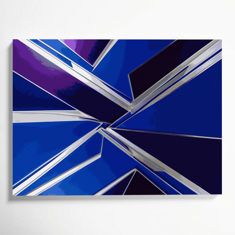 Hard Hard 39, art mural bleu sur toile, H 24 po x l 36 po