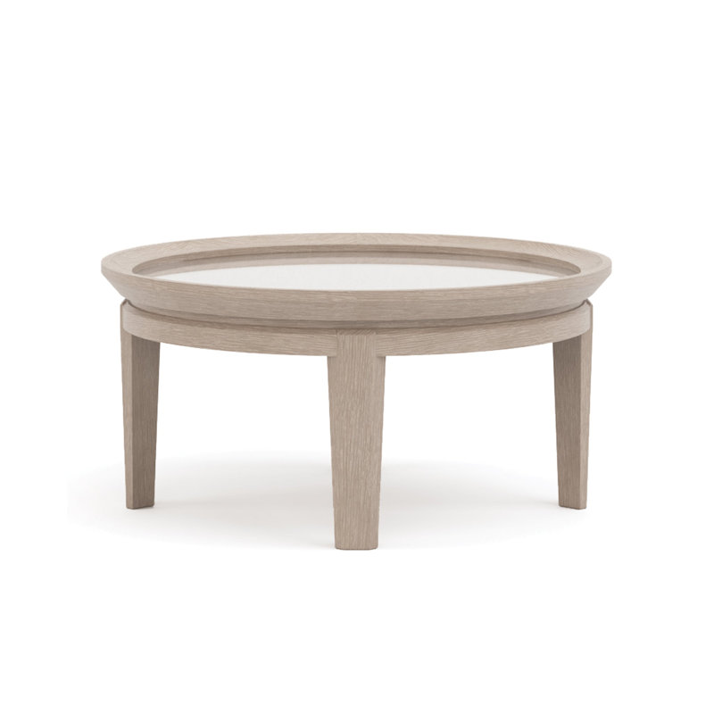 Maidstone Glass Coffee Table, Sandbank, 14" H x 28" L x 28" W