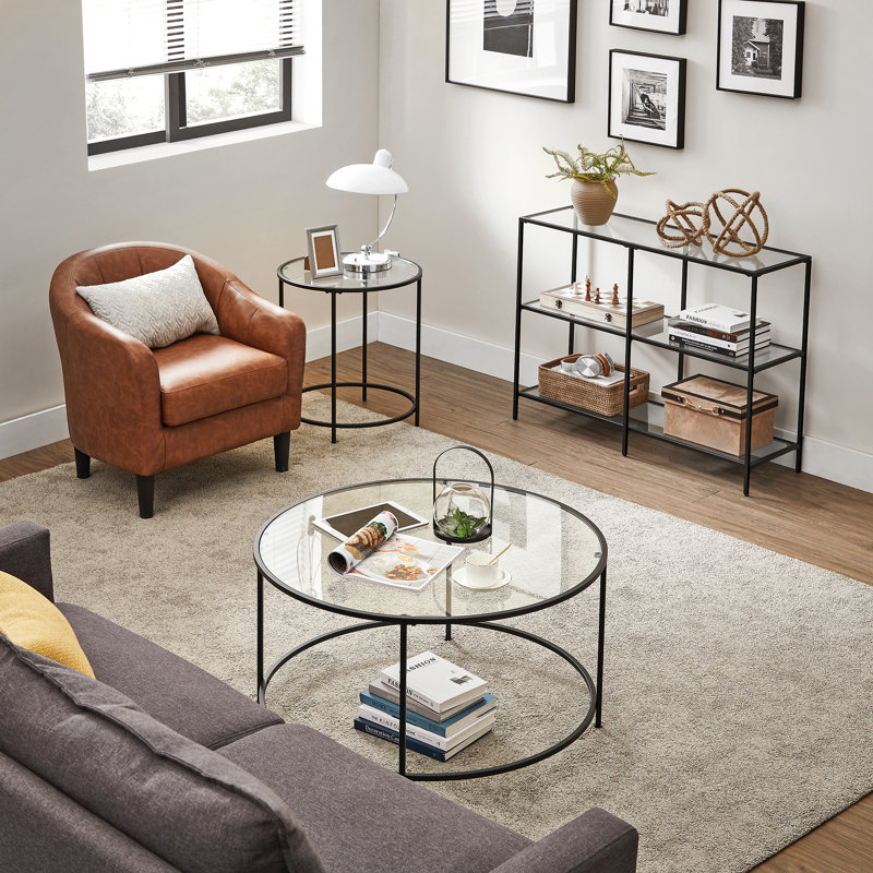 Console Odine, H 28,7 po x l 39,4 po x P 11,8 po, Noir / transparent