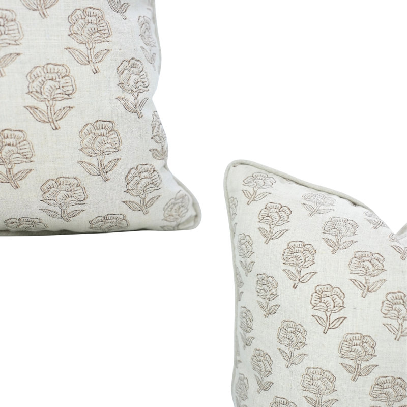 Housse de coussin à motif de passepoil fait à la main Fab Divine Elegant, Carré 26 po
