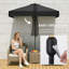 7.5ft Half Umbrella Patio Parasol Sun Shade, Crank Handle, Black-1260904811