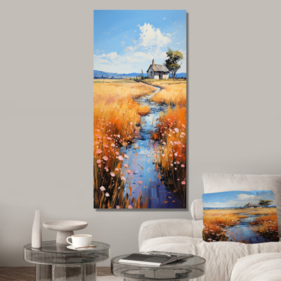 Meadow Cottage At The Pond 2 - Art mural paysage