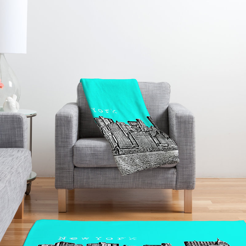 Bird Ave Throw Blanket, Small, Aqua