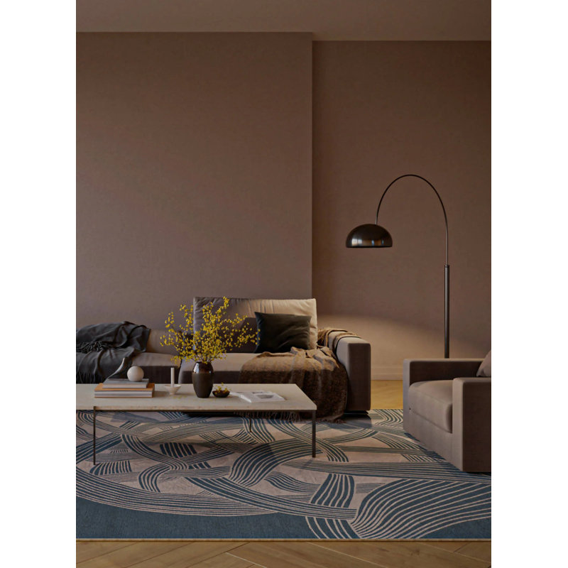 Tapis en polyester tissé à la machine Parisian Night, Rectangle 8 pi x 10 pi