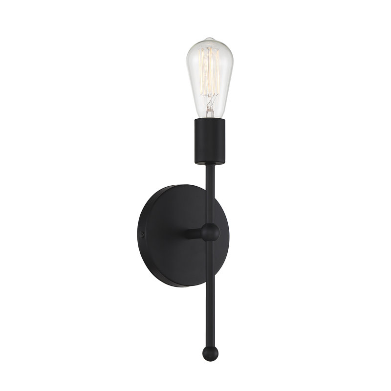 Haleigh 1-Light Dimmable Wall Sconce, Matte Black