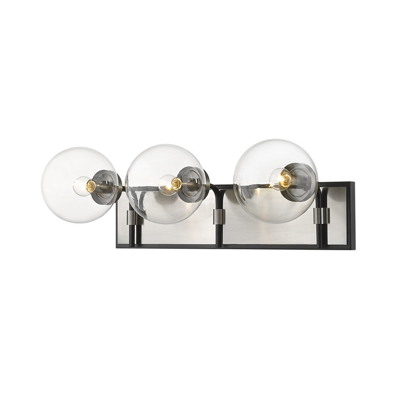 Éclairage pour meuble-lavabo 3 lumières à intensité réglable DeVecchi, Nickel brossé, Transparent