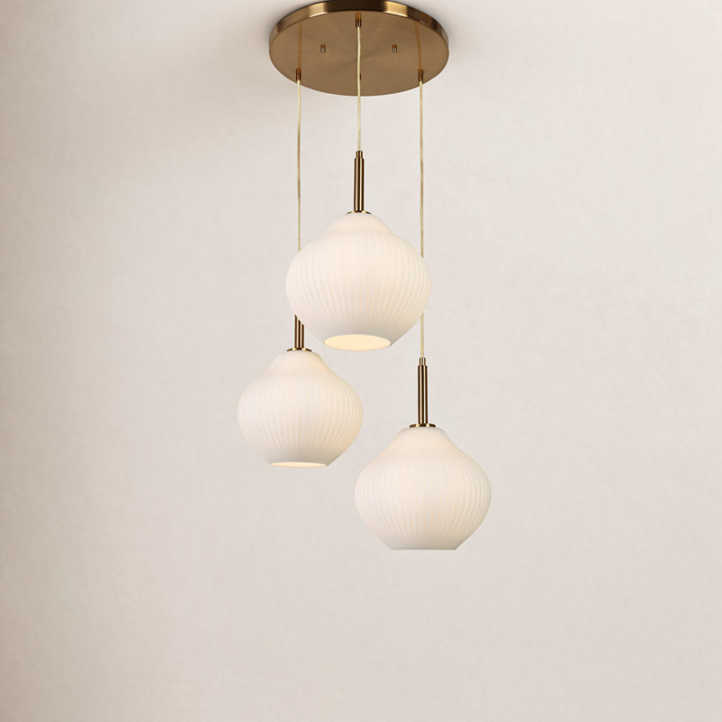 Jonny 23" W 3-Light Cluster Pendant Light, Copper