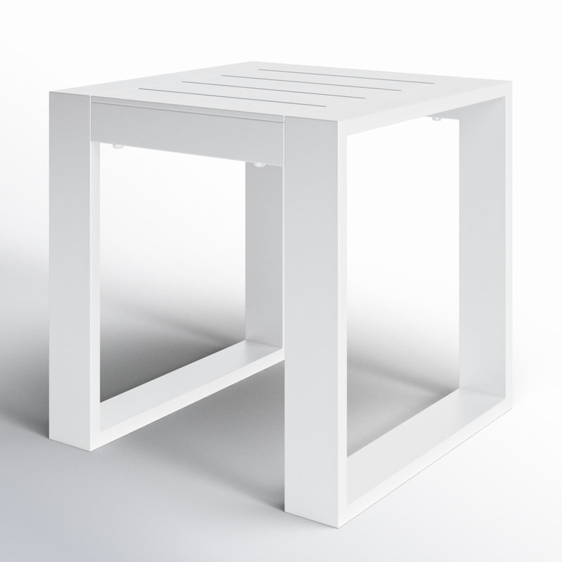 Dover Square Metal Outdoor Side Table , 19.5'' in. W 19.5'' in. D, White