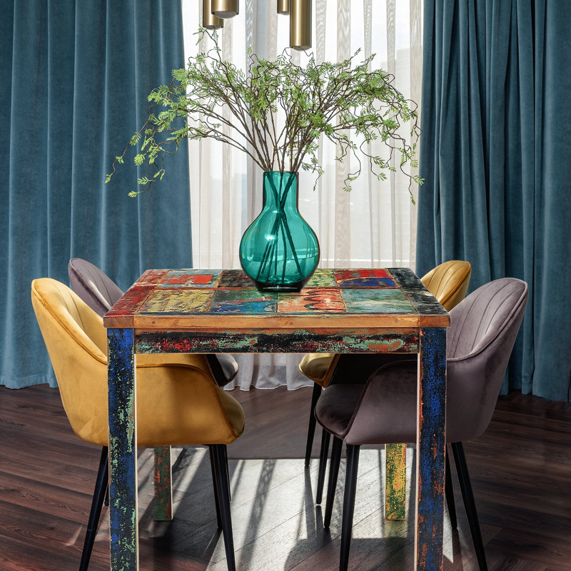 Table de salle à manger en bois de teck massif Anderle, H 30 po x L 55 po x l 35 po