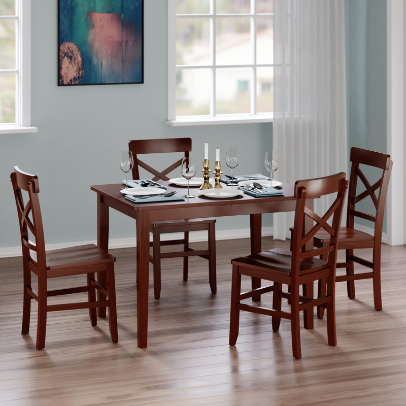 Chadwell 5-pc Set Dining Table W/x-back Chairs, Walnut