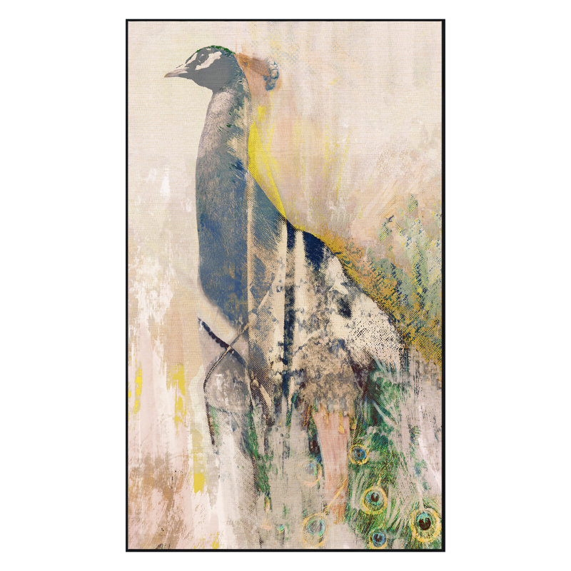 Noble Peacock 2 Print by Todaro, Katie, 50'' H x 30'' W, Black Floater Framed