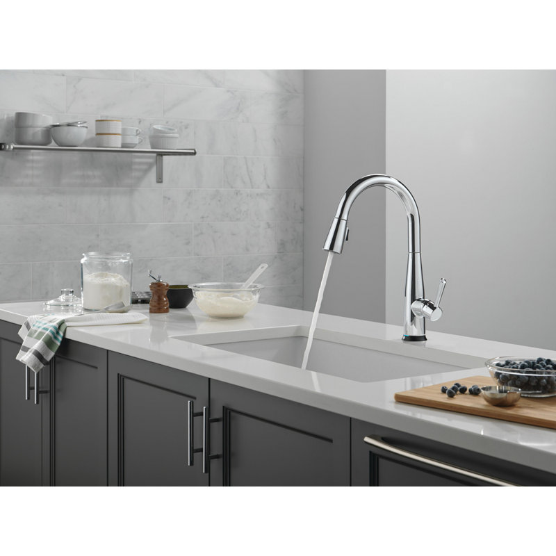 Essa Touchless Kitchen Faucet with Touch Technology, Chrome Kitchen Sink Faucet with Pull Down Sprayer, Single Hole, Chrome