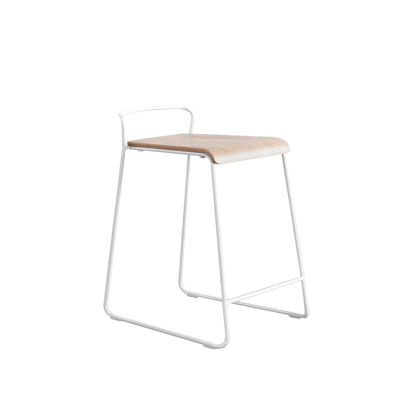 Tabouret, Blanc, Bois de frêne blanchi, Tabouret de bar (siège d'une hauteur de 29 po)