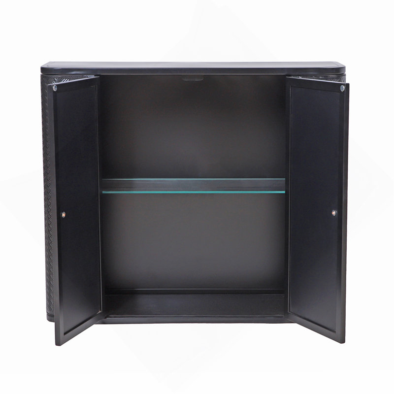 Armoire de salle de bain murale avec miroir, 2 portes en miroir et tablette ouverte, armoire de rangement en métal de style campagnard avec compartiment ouvert pour meuble-lavabo, toilette et évier