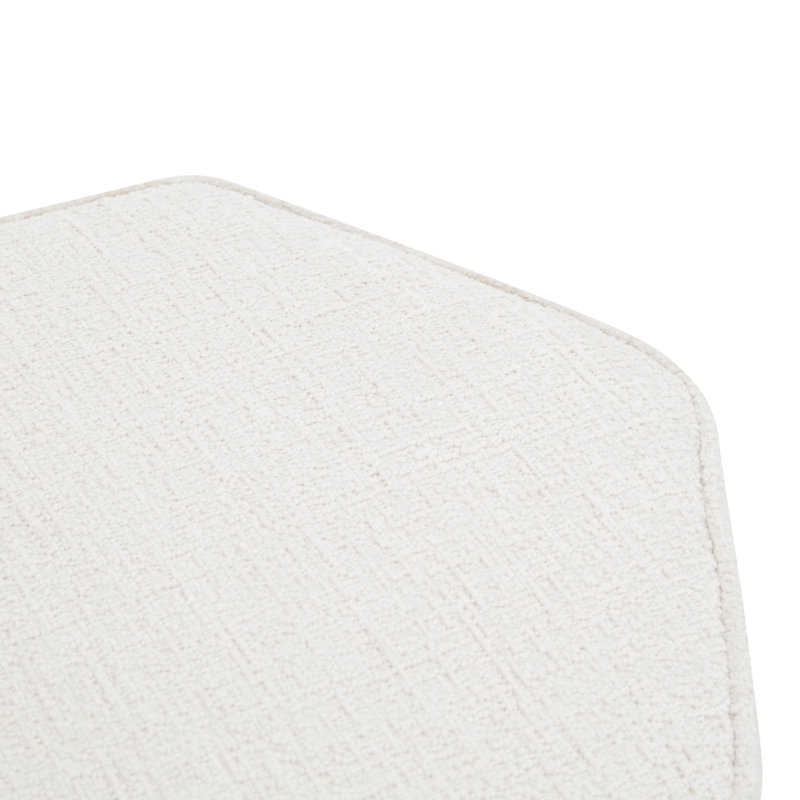 Rosaria Chenille Hexagon Ottoman, Beige