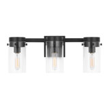 Chapman & Myers Garrett Bathroom Bedroom Wall Fixture In Aged Iron Finish With Clear Shade
