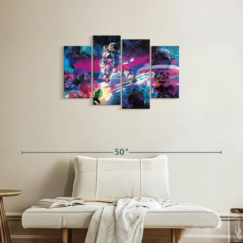 Oberle Astronaut And Peonies, 22" H x 36" W