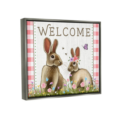 «Welcome Plaid Spring Garden Rabbits Floater» par Elizabeth Tyndall