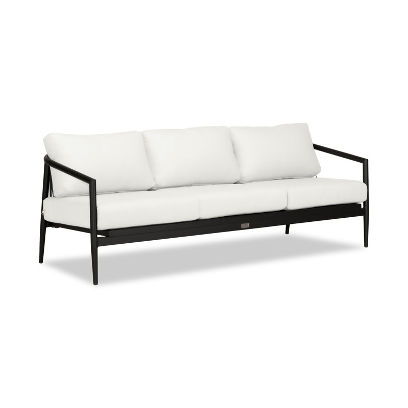 Outdoor 3 - Seat Patio Sofa, Canvas Natural Sunbrella® Canvas, Black