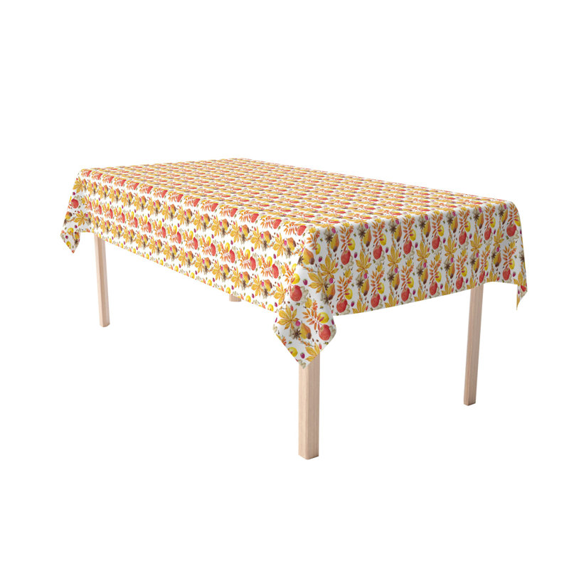 Fall Time Fruits & Leaves Cotton Rectangles Floral, 104" x 52"