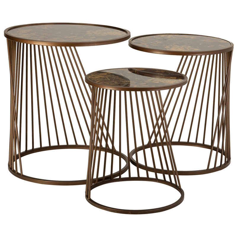 Ayrshire Glass Top Frame Nesting Tables