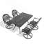 Ensemble de salle à manger 5 pièces en aluminium coulé résistant aux intempéries, comprenant 4 chaises pivotantes et une table rectangulaire-1376895800