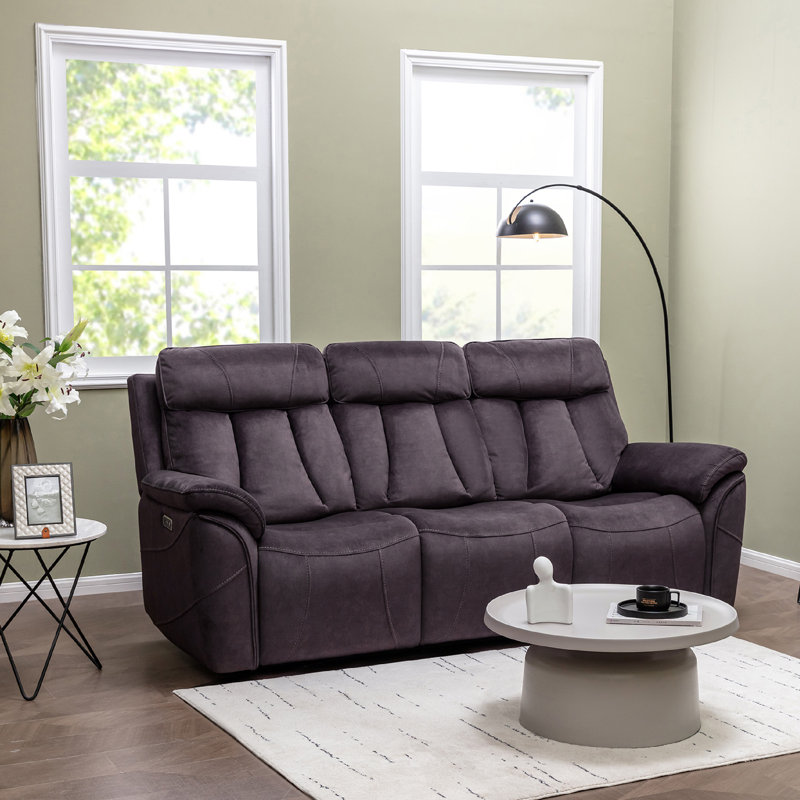 Keveon 41" Swivel Upholstered Power Reclining loveseat sofa with USB Port and Adjustable Headrest