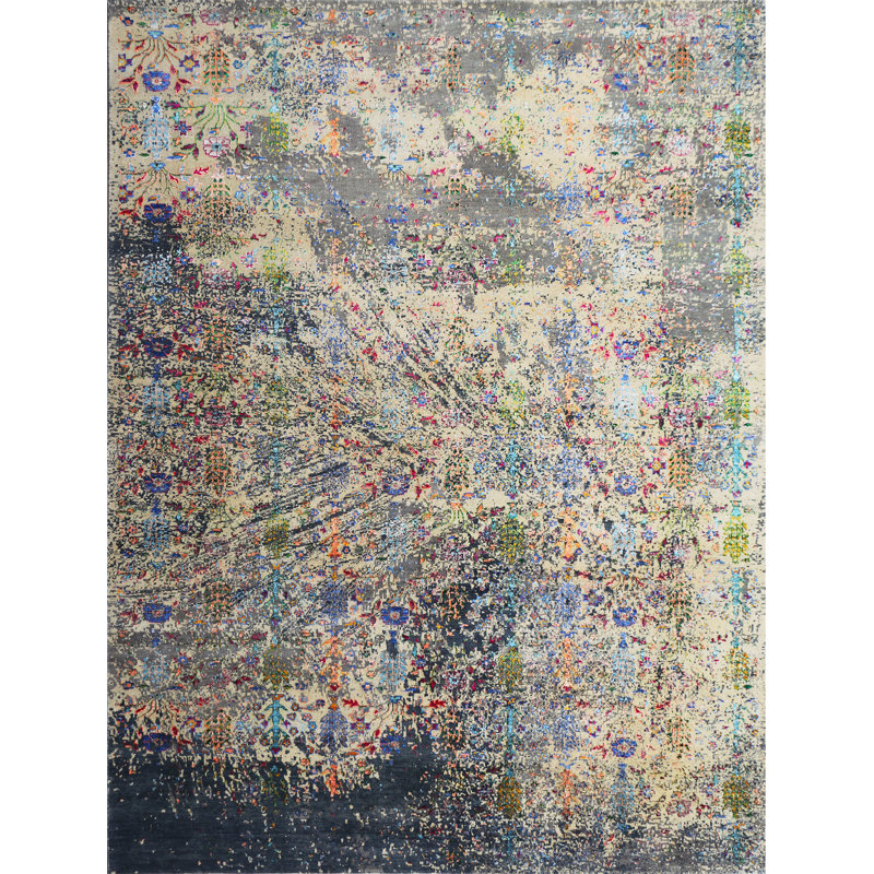 Tapis rectangulaire noué à la main, Rectangle 12 pi x 15 pi
