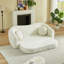 Canapé inclinable convertible courbé de 86 pouces, canapé-lit pliant sans cadre 2 en 1 avec base coulissante et siège profond, canapé inclinable en chenille à deux places, aucun assemblage requis-129162863