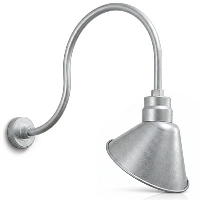Luminaire à col de cygne avec abat-jour à angle allongé - Applique murale de style campagnard, style rétro, antique - Homologué UL - Ampoule DEL A19 9W 900lm (blanc froid 5000K)