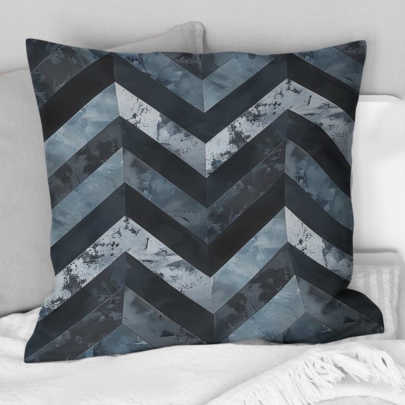 Coussin Chevron Glamour II - Glam, H 16 po x l 16 po