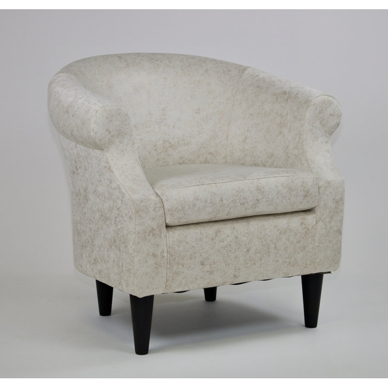 Aguiniga Upholstered Chesterfield Chair, Cream Polyester