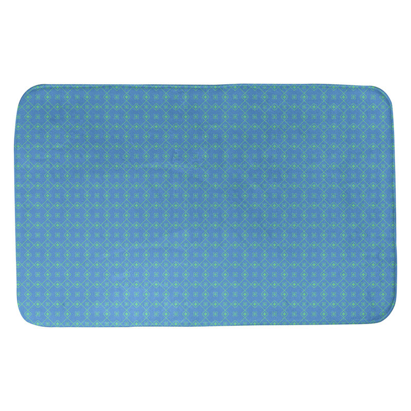 Bueschel Memory Foam Non-Slip Bath Rug, 21" W x 34" L, Blue/Green