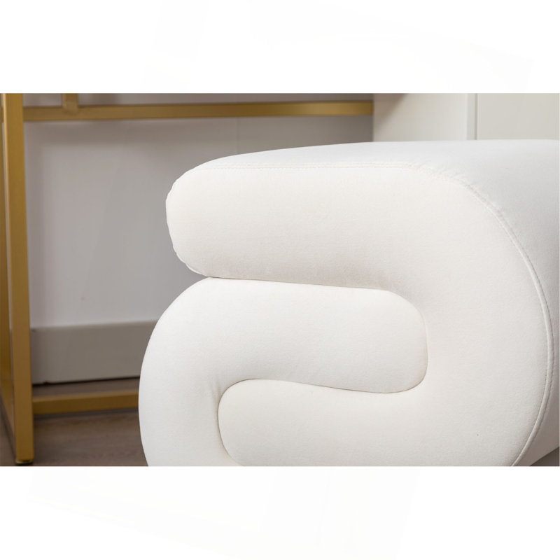 017S-S-Shape Fabric, Velours blanc