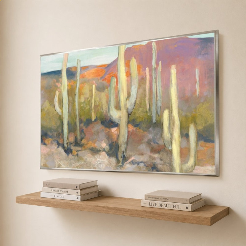 High Desert I par Julia Purinton - Impression sur toile, H 44 po x l 64 po, Argent