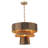 Bradlyn 4-Light Coastal Chandelier 3-Tier Handwoven Multi Color Ceiling Light In Brass