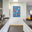 «Retro Ornament II Blue» par Courtney Prahl, art mural en verre acrylique-1705075199