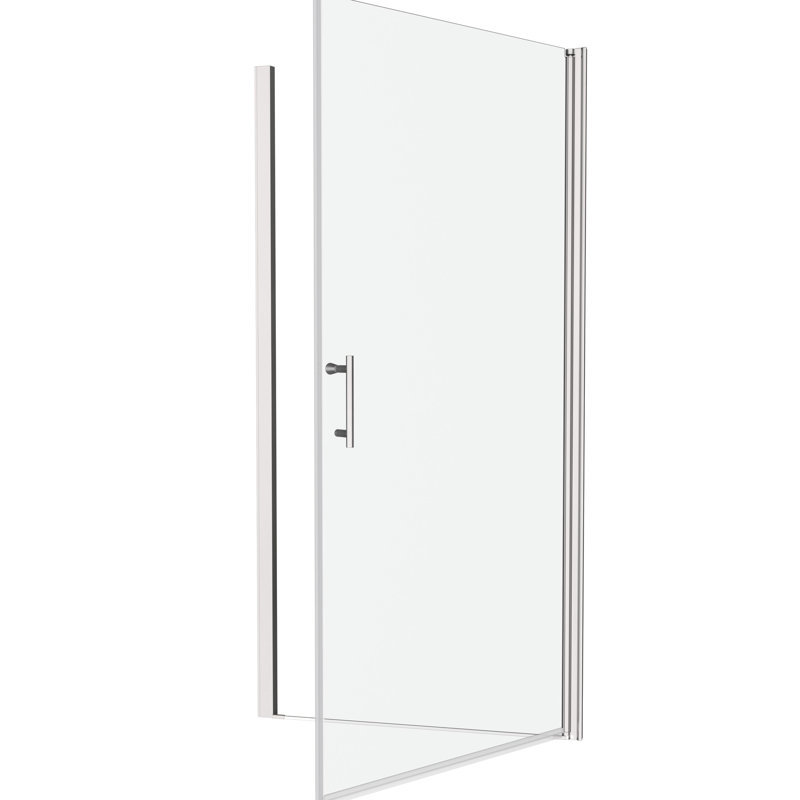 Ouverture extérieure de la porte de douche pivotante réglable de 3/8 po avec finition en verre trempé transparent 3072 de 1/4 po, rainure murale, poignée en acier inoxydable no. 304, test d'ouverture et de fermeture 36 000 fois, système lisse, bon