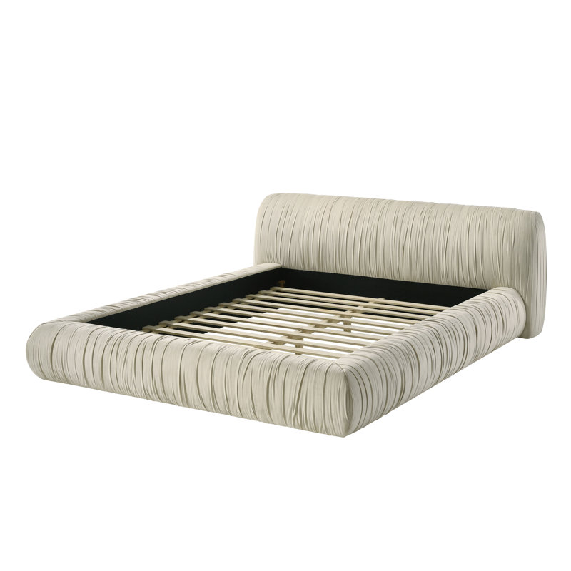 Clenton Platform Bed, Ivory, Queen