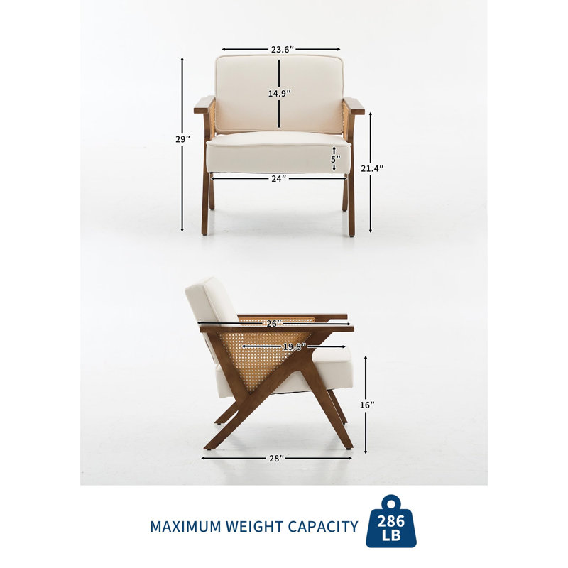 Upholstered Accent Chair, Beige