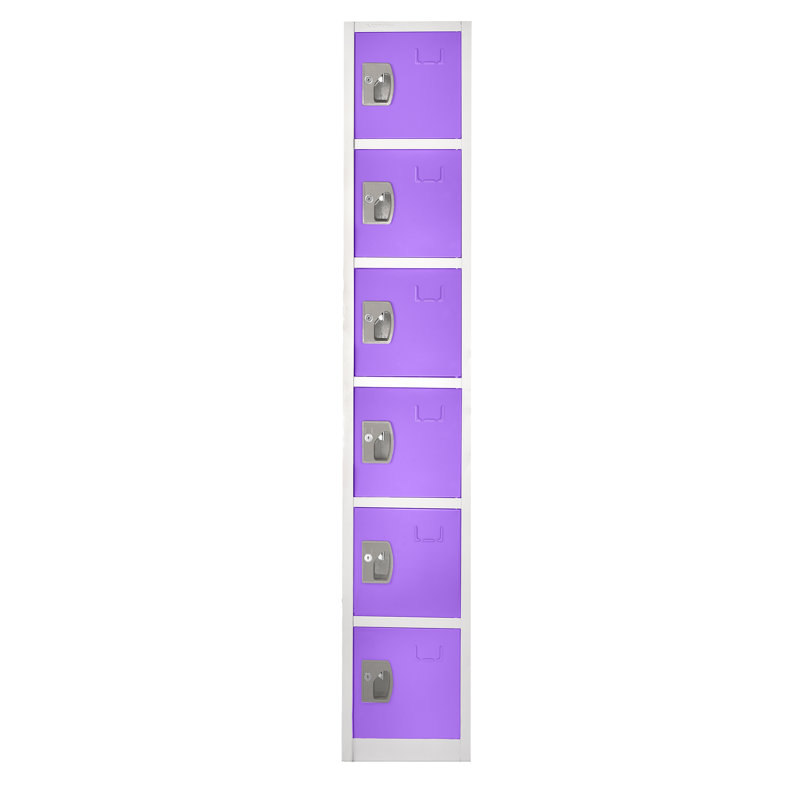 12'' Wide Purple Steel 6-Tier Office Locker