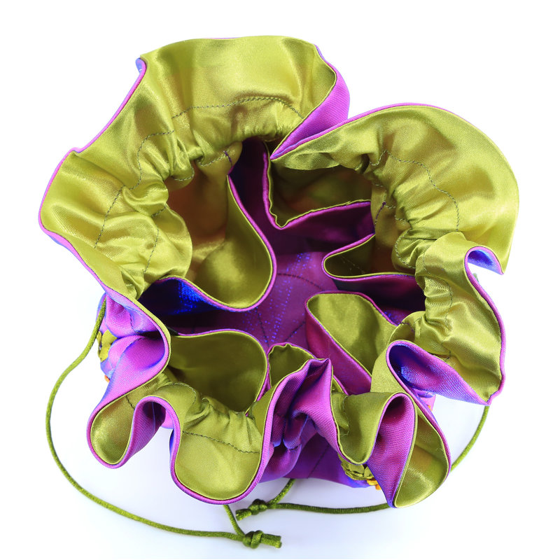 Pochette à bijoux avec rubans brodés, Violet